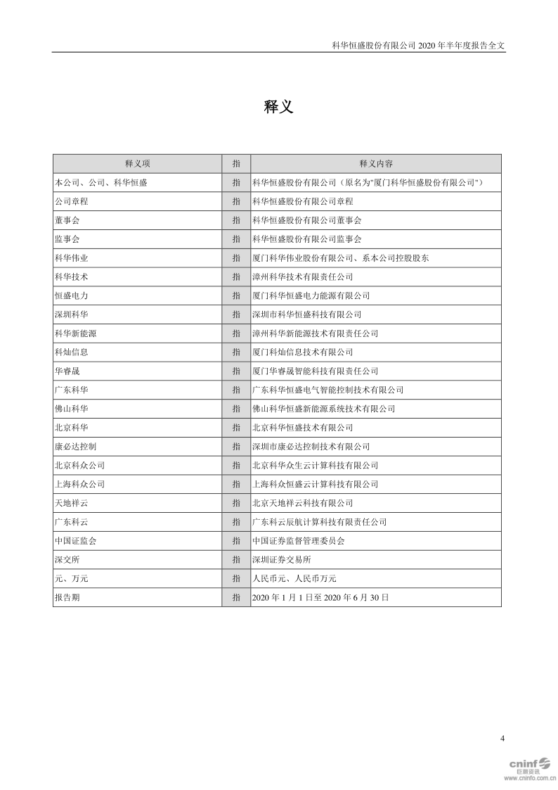 科华恒盛：2020年半年度报告