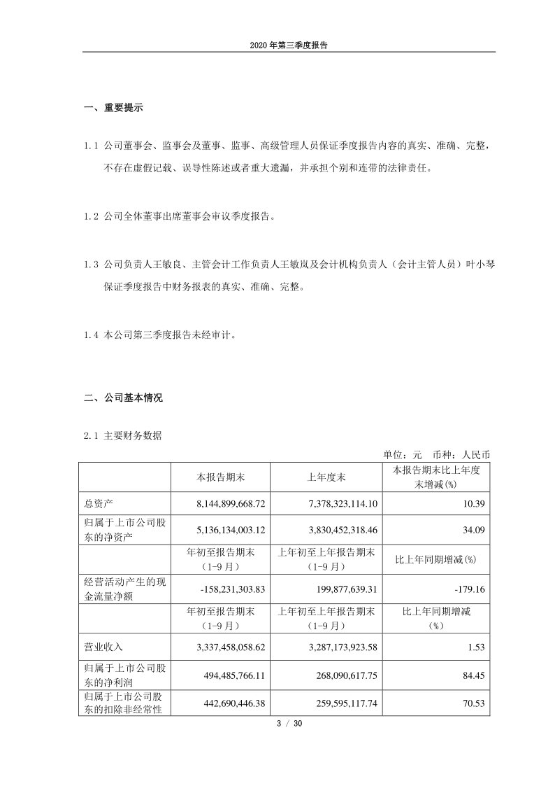 603733：仙鹤股份2020年第三季度报告