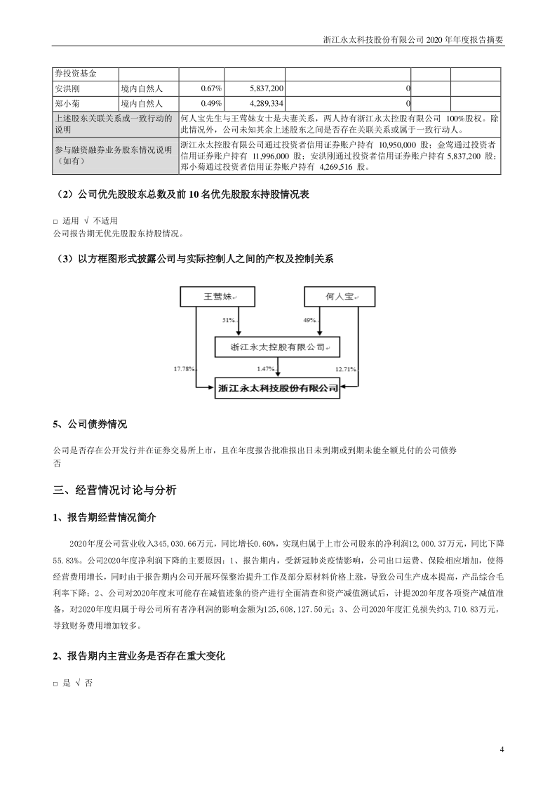 永太科技：2020年年度报告摘要