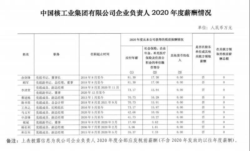 国资委公布涉及储能领域央企2020年度负责人薪酬情况